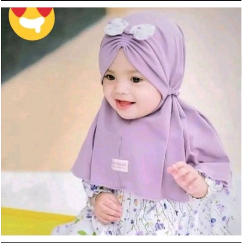 JILBAB ANAK BUNGA PITA NABILA USIA 1-3 TAHUN HIJAB ANAK KERUDUNG ANAK BERGO MARYAM TERLARIS GROSIR J