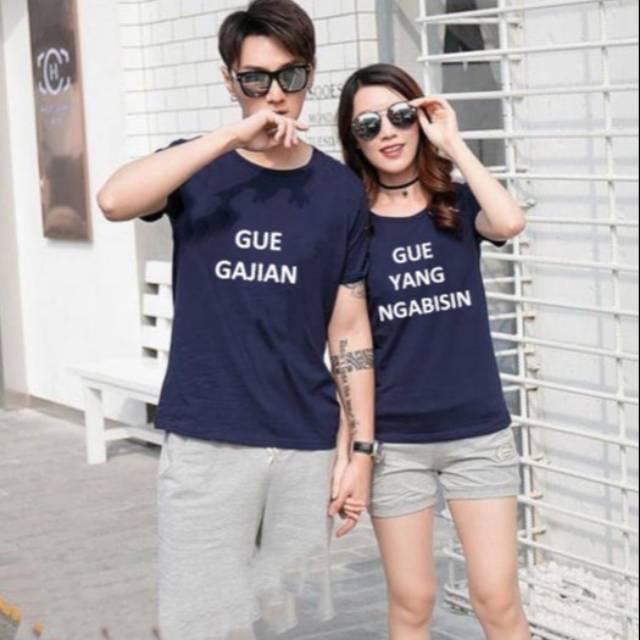 Kaos Couple Pria & Wanita Jumbo BigSize Kaos Pasangan Cotton Combed 30s