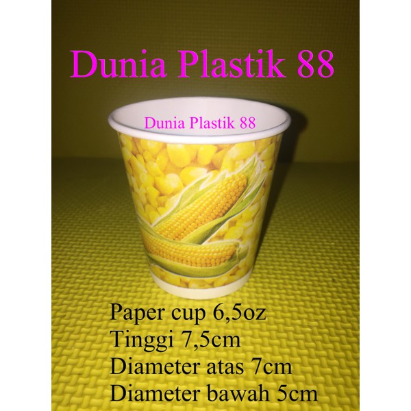HARGA PCS 6 5oz Gelas kertas PAPER CUP jagung JASUKE pop sweet corn DP