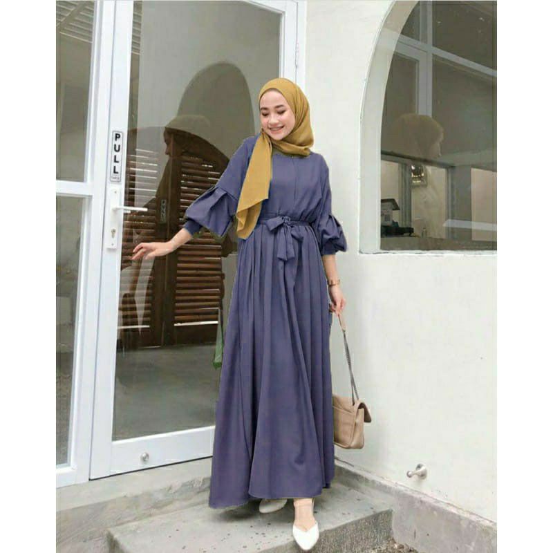 Dress Wanita Remaja Tanggung Pesta Premium Mewah Kekinian Terbaru 2022 Muslim Syari Modern Murah