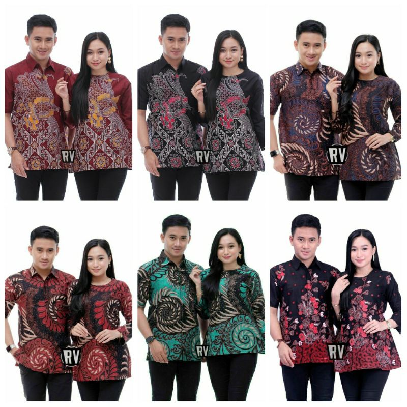 Batik Couple Atasan Batik Couple Batik Wanita Lengan Panjang Bahan Katun
