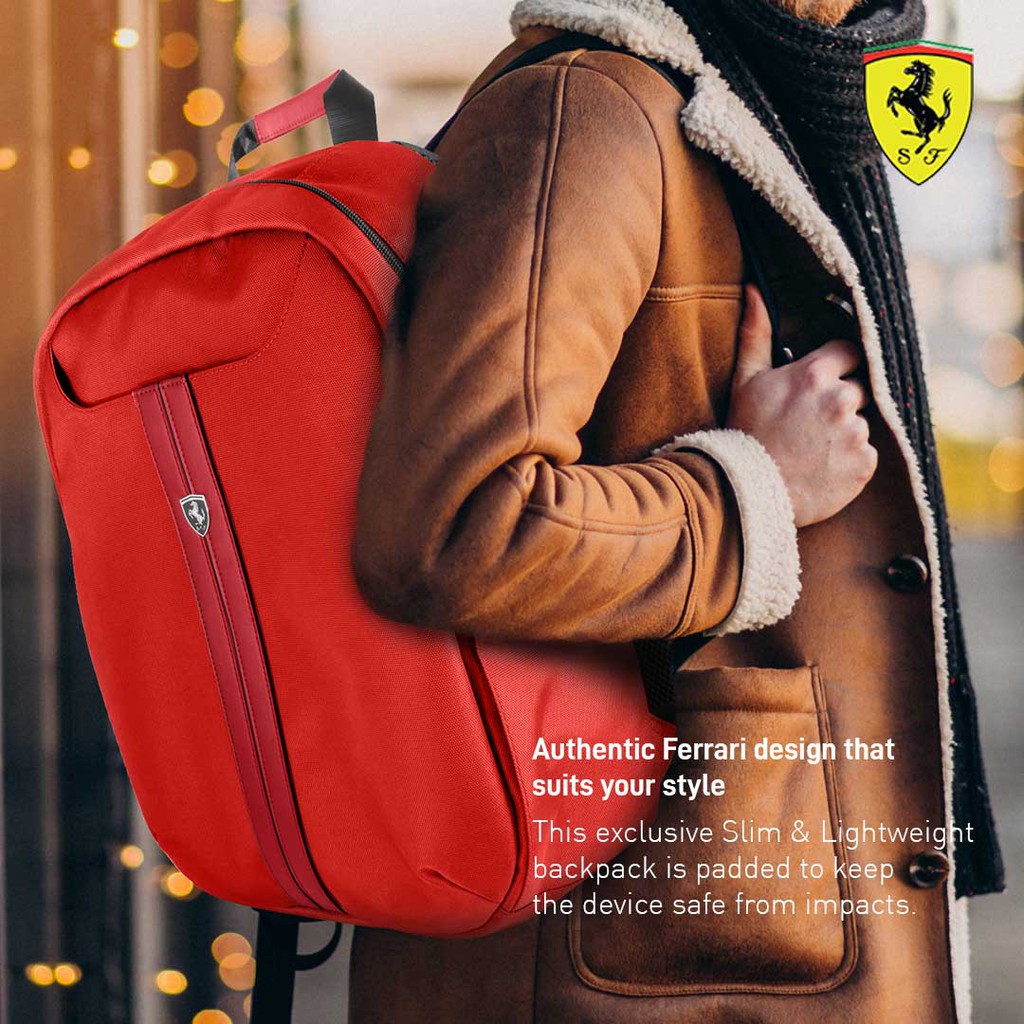 FERRARI - BACKPACK URBAN SLIM 15&quot; INCH - TAS PUNGGUNG / RANSEL LAPTOP