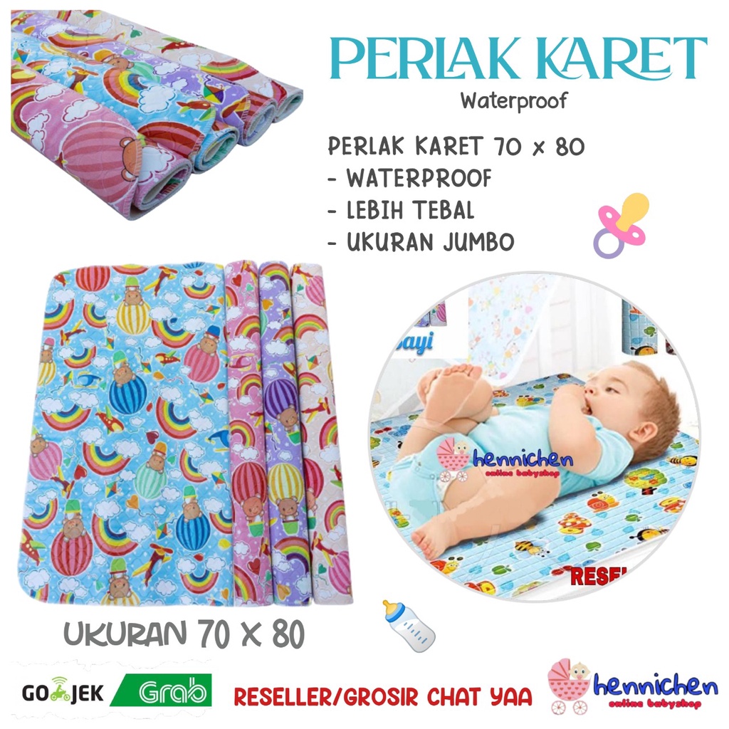 Perlak Karet perlak gulung Bayi Waterproff Alas Ompol Besar Ukuran 70 x 80 JUMBO