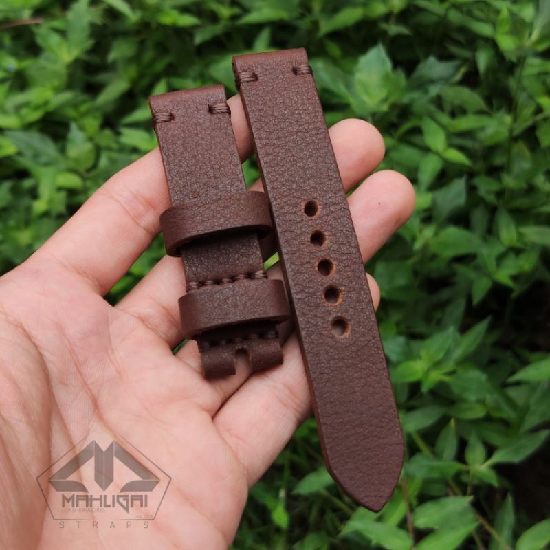 Tali jam kulit asli tebal / strap jam tangan tebal