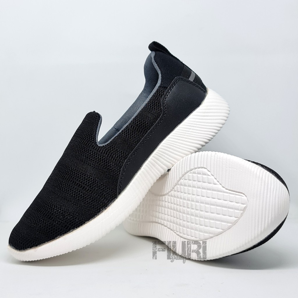 FIURI - Ardiles Original - Cagiva Hitam 39-44 - Sepatu Olahraga Pria - Sepatu Slip On Pria Cowok - Sepatu Jogging Senam Lari  Laki-Laki - Sepatu Santai Cowok Pria - Sepatu Sekolah - Sepatu Sneakers Pria - Sepatu Kets Pria - Sepatu Promo Murah