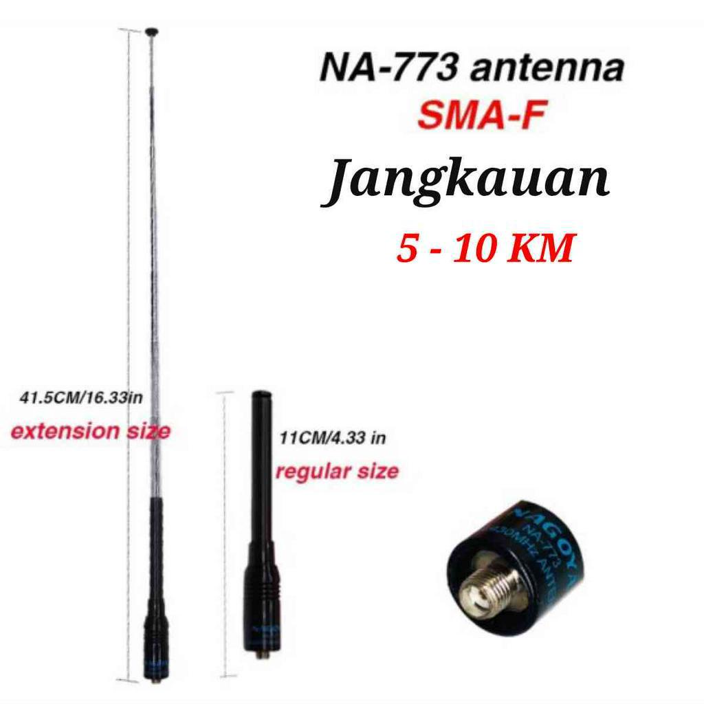 Nagoya Antena HT Tarik NA-773 SMA-F untuk Baofeng BF-UV5R BF-UV5RE BF-UV82 Antenna UFO-1 - COD