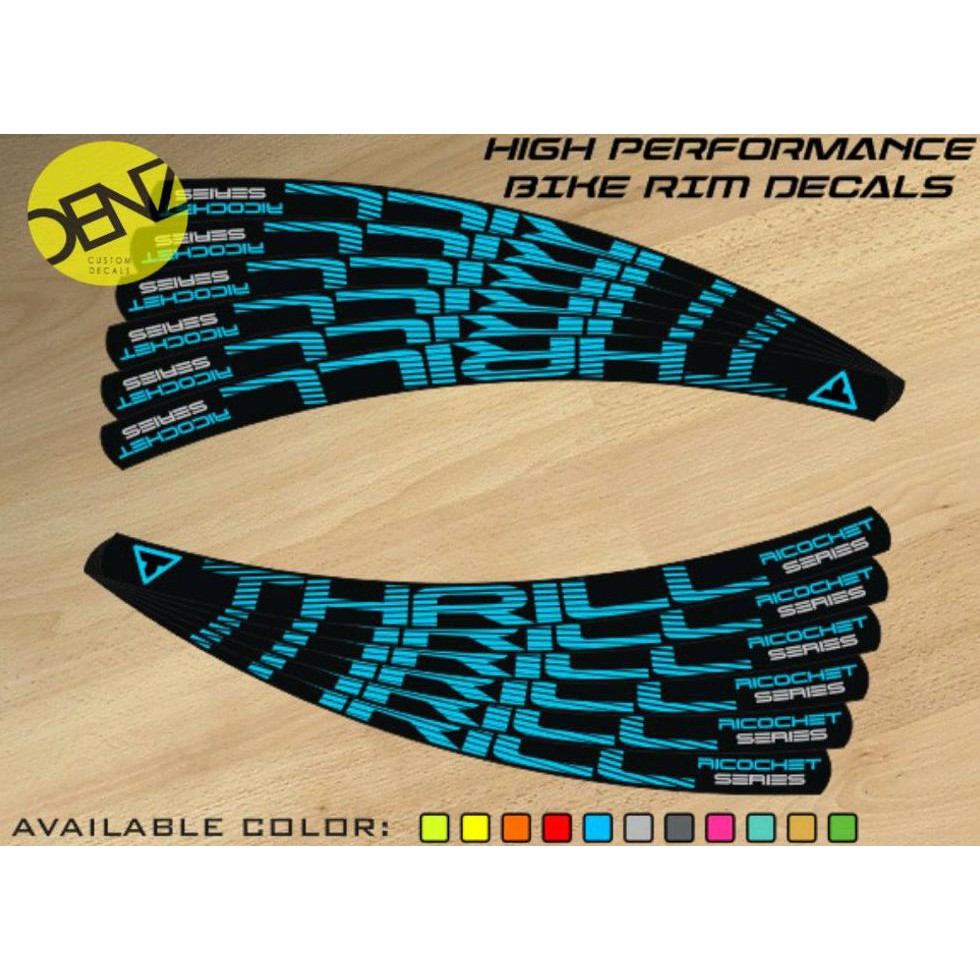 Decal rim Thrill Richochet 1 Thrill ricochet  T140 Thrill Ricochet 160 Ricochet  2 Ricochet 3
