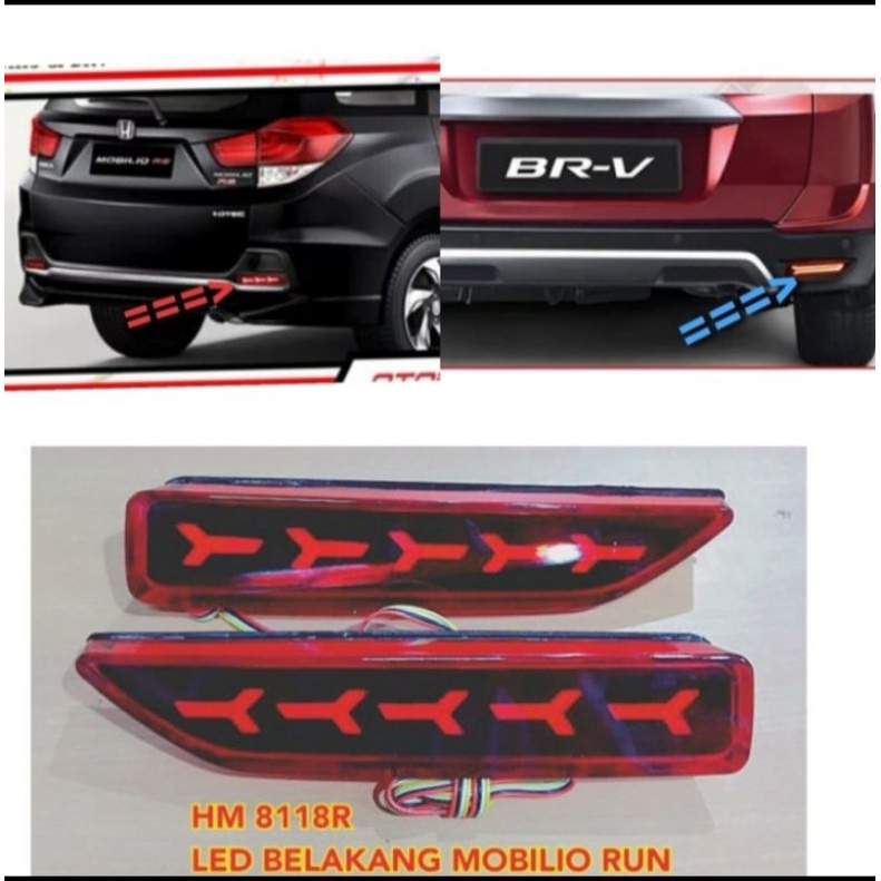 LAMPU LED REFLECTOR BUMPER BELAKANG MOBIL BRV / MOBILIO