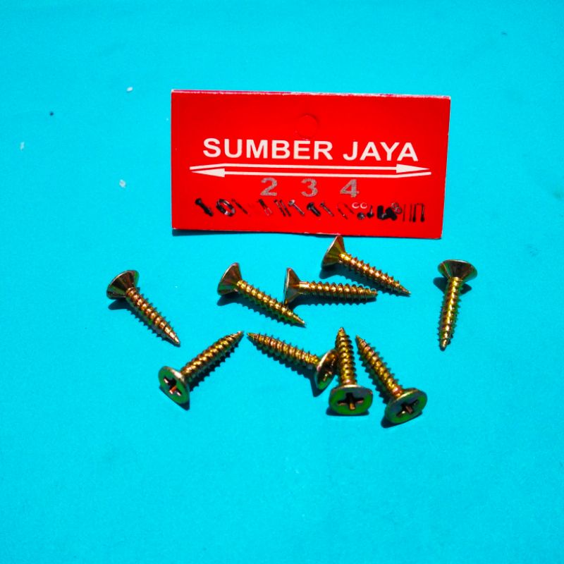 Skrup Calciboard 6 x 3/4 kuning isi 100 PCS / GRC / kalsiboat TERMURAH