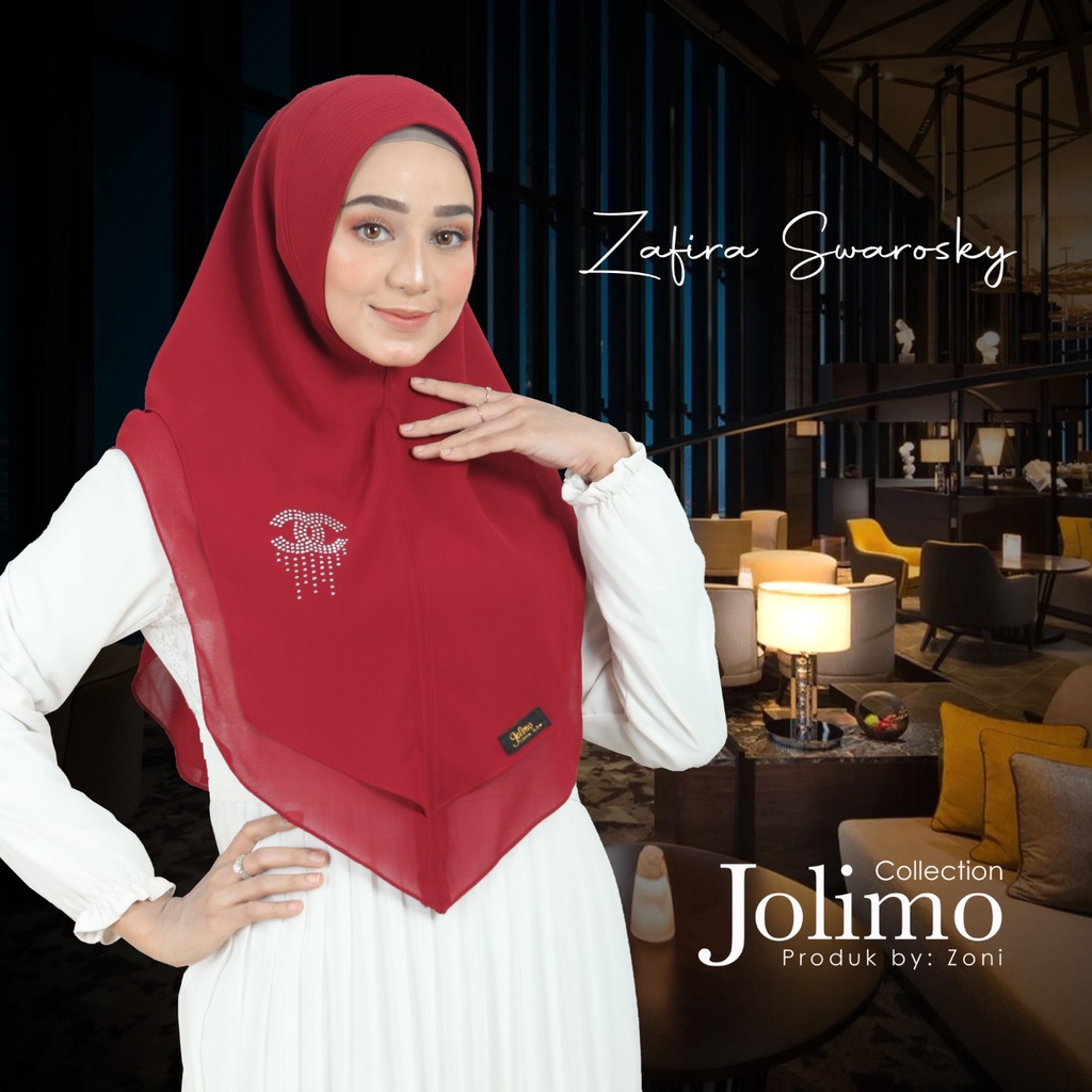 Khimar Ceruty Zafira Swarovski 2 Layer / Jilbab Pet Antem Premium / Hijab Instan Kerudung Terbaru