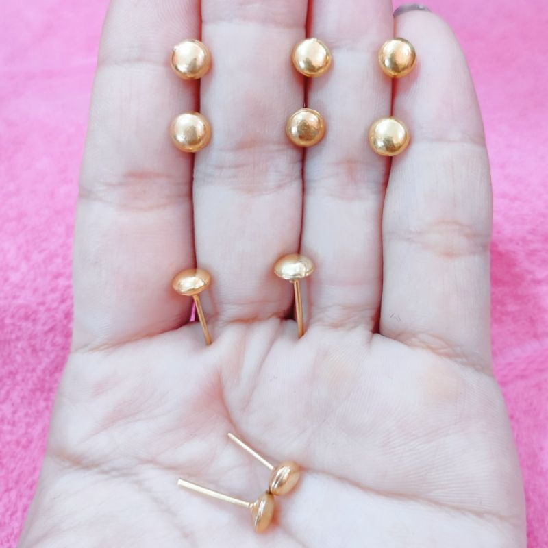 GIWANG PENTOL POLOS 1 GRAM PERAK ASLI 925 LAPIS EMAS