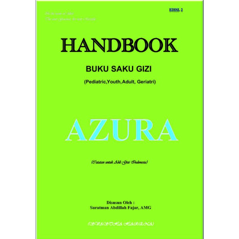 HANDBOOK, BUKU SAKU GIZI