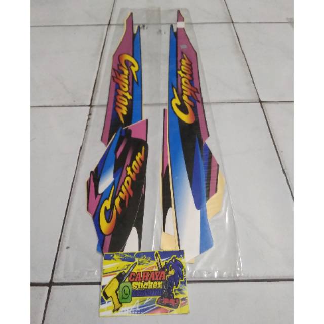 Striping Lis Sticker Yamaha Crypton Standar Warna 1. Biru , ping & Hijau tosca , Ping