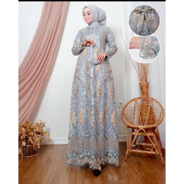 Gamis busui tutok original/gamis tille mutiara original/gamis busui terbaru