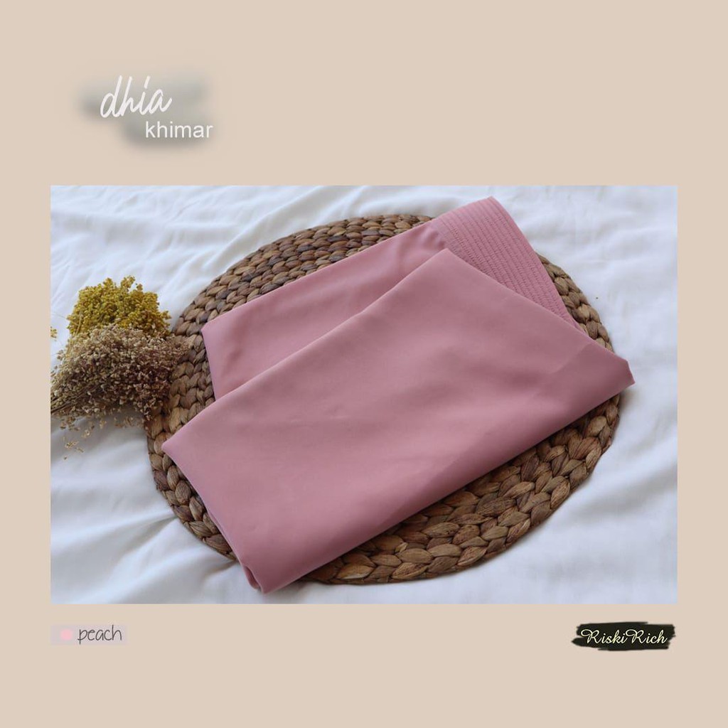 DHIA Khimar Instan Syari Lancip By Riskirich-Peach