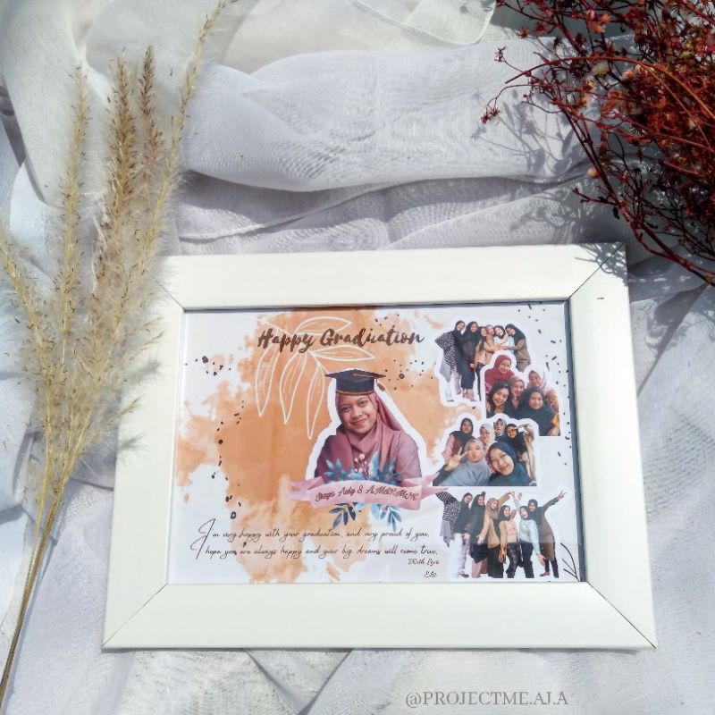 simple gift frame | gift frame Custom | frame 5R | kado wisuda