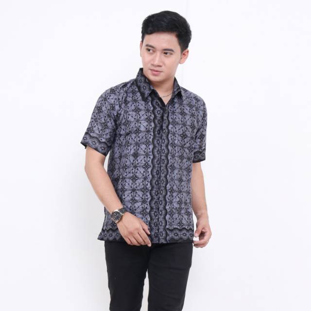 Hem Batik Pria Pendek Lawasan Sogan/Pari Sulur/Parang Black/Merak Papua Ori by Batiek Solo DC270927