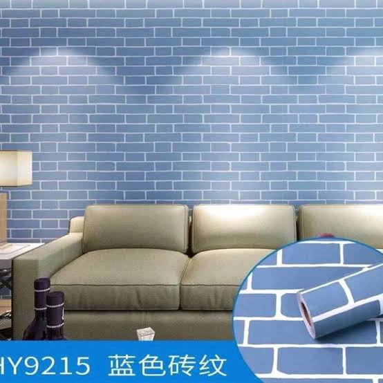 Jual Grosir Murah Wallpaper Sticker Dinding Murah Motif Bata Biru Minimalis Shopee Indonesia
