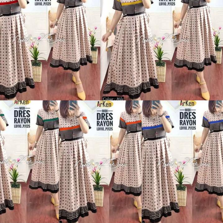 Harga Spesial.. Midi Dress chibi brand Rayon  Busui Friendly | Daster model Terbaru 2022 Bahan Rayon