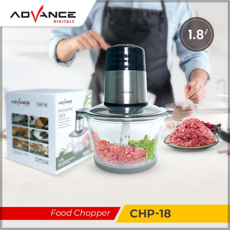 Advance CHP-18 Penggiling daging sayur buah-buah meat Chopper ukuran Besar 1,8L Food Grade