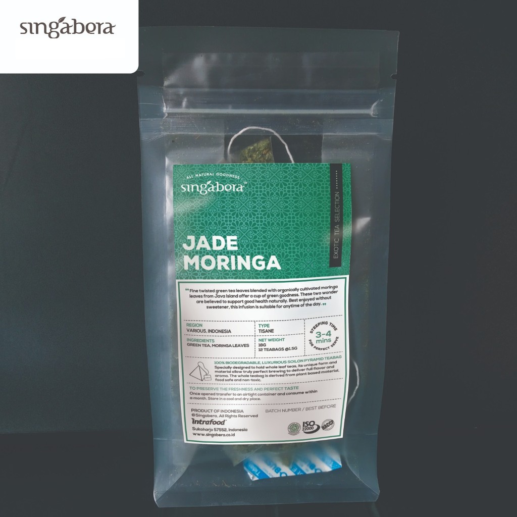 

Singabera Jade Moringa - Green Tea Blend - Organic - 12 Teabags