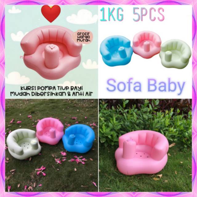 KURSI SOFA LIPAT TIUP BAYI PINK BIRU IMPORT ORIGINAL BAHAN PVC TEBAL