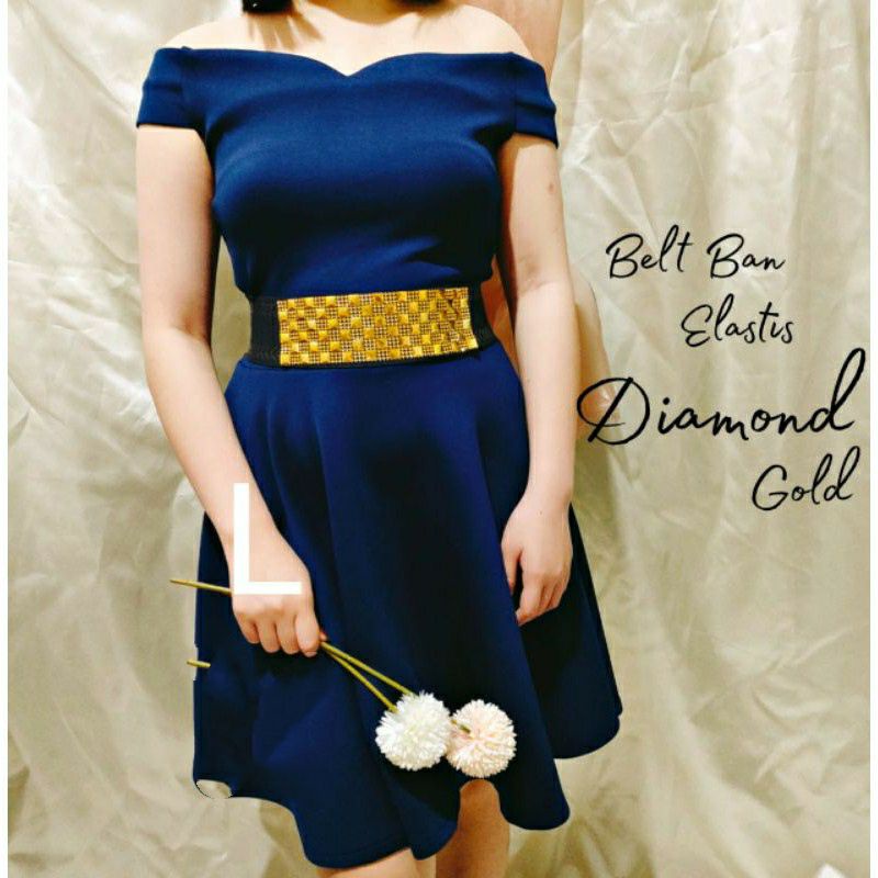 BELT BAN KARET ELASTIS DIAMOND FASHION WANITA KOREA STYLE