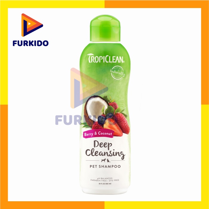 Tropiclean Deep Cleaning Berry &amp; Coconut Pet Shampoo 12 Oz (355 ml)