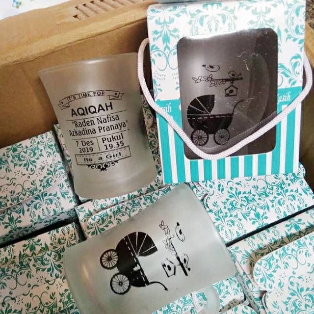 SOUVENIR GELAS CL PERNIKAHAN, SOUVENIR GELAS CL DOFF