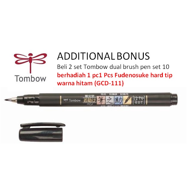 

kaligrafi-perlengkapan- tombow dual brush pen abt, celebration, set 10, free case -perlengkapan-