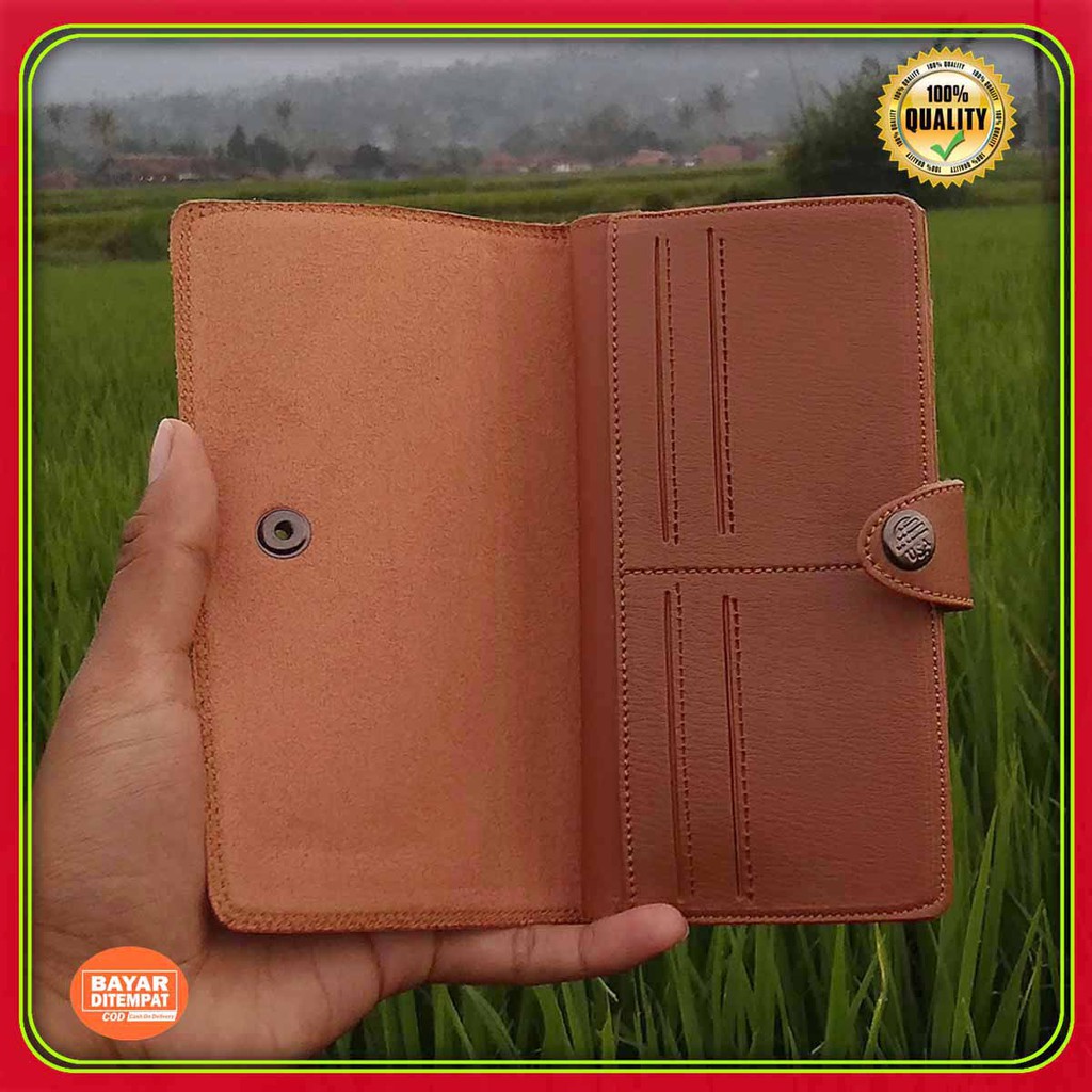 Best seller DOMPET KULIT PRIA amt panjang kancing KULIT sintetik