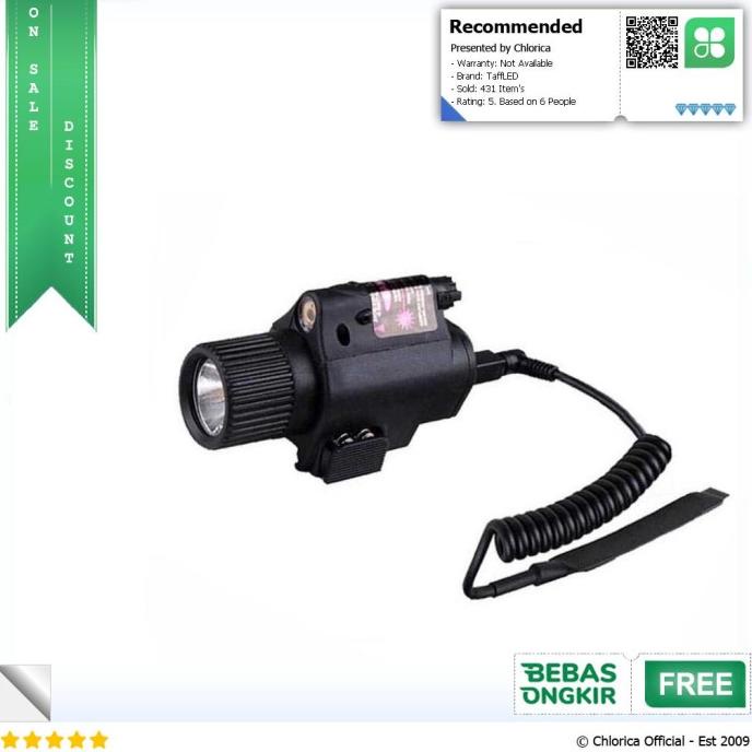 TaffLED Senter Senapan Quick Release Rail Mount + Laser - JGSD Star Seller