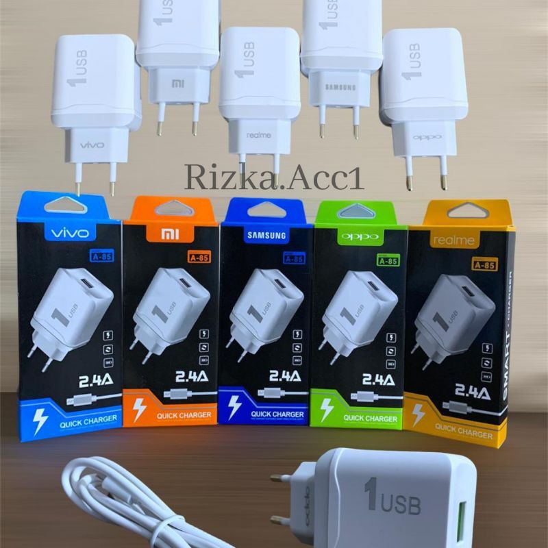 TC Branded A85 Quick Charging 2.4A / Charger Micro Casan Travel Adapter