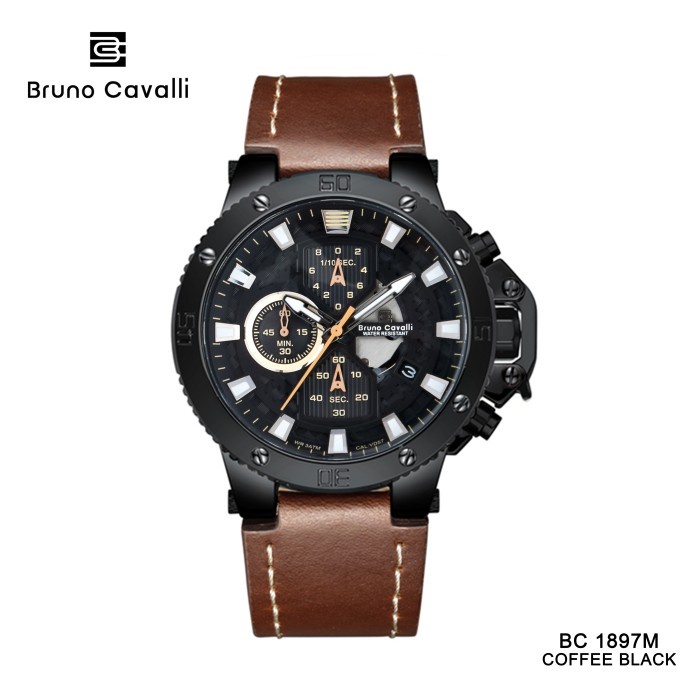 Bruno Cavalli Jam Tangan Pria Analog Crono Aktif Mesin Jepang Original 1897 M