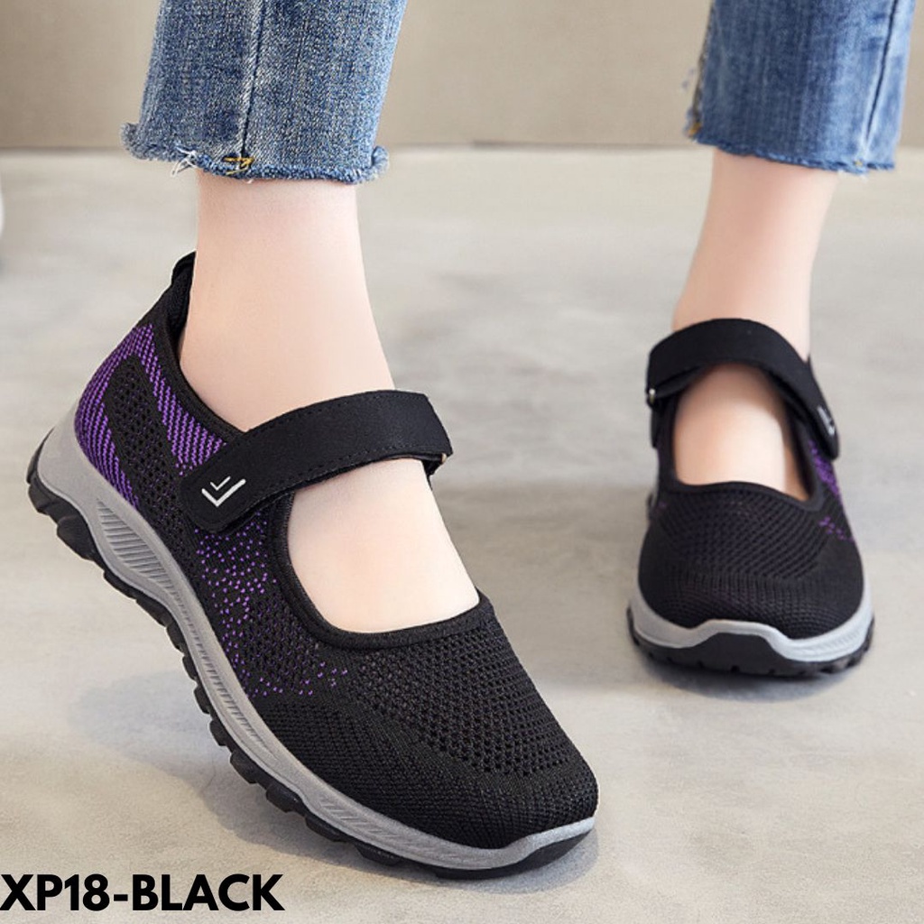 SEPATU SNEAKERS WANITA KEREN TRENDY NYAMAN DIPAKAI KASUAL KE OLAHRAGA BAHAN MESH BREATHABLE IMPORT P18