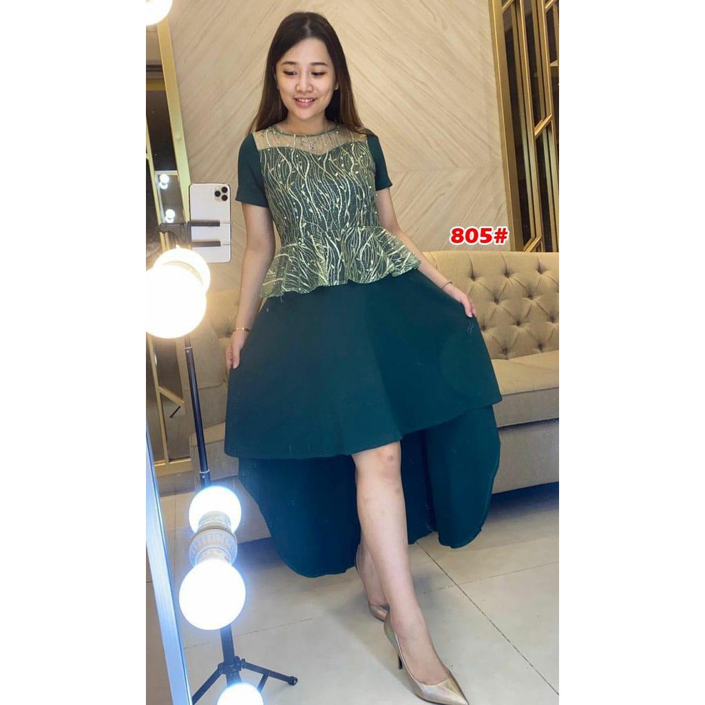805# dress ekor fashion / gaun scuba fashion / dress mekar ekor / gaun pesta