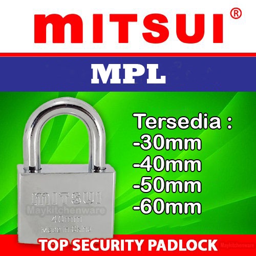 Gembok Pagar MITSUI MPL Anti Maling Baja Anti Karat Pager Pintu Rumah Gerbang Rantai Padlock Koper