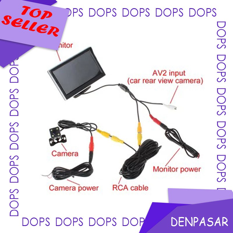 Terlaris Rear View Mobil LCD 4.3 Inch Monitor Mini Untuk TV Satelit Parabola DOPS