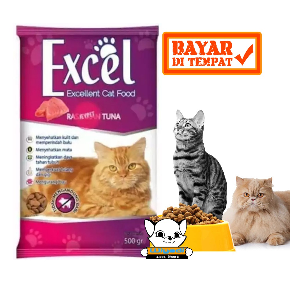 Excel 500gr Cat Food Makanan Kucing Murah Bagus  Dan Renyah