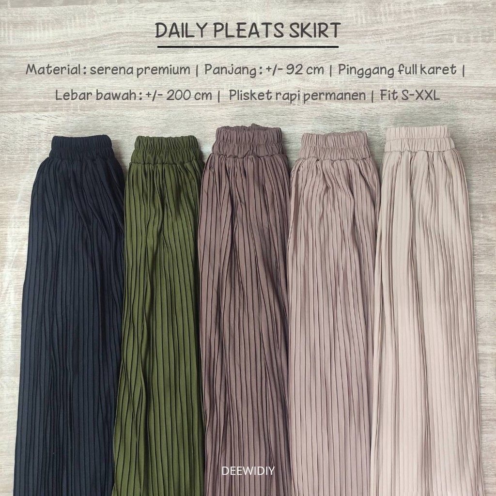 ROK PLISKET PREMIUM UNTUK FORMAL DAN CASUAL - DAILY PLEATS SKIRT DEEWIDIY