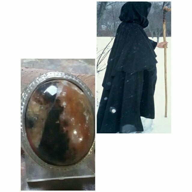 Cincin batu natural motif gambar penyihir jubah hitam Pancawarna Garut bukan tapak jalak zamrud Baca