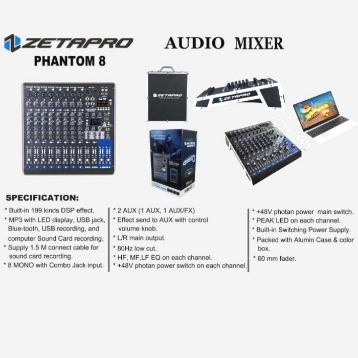 MIXER ZETAPRO PHANTOM 8 CH