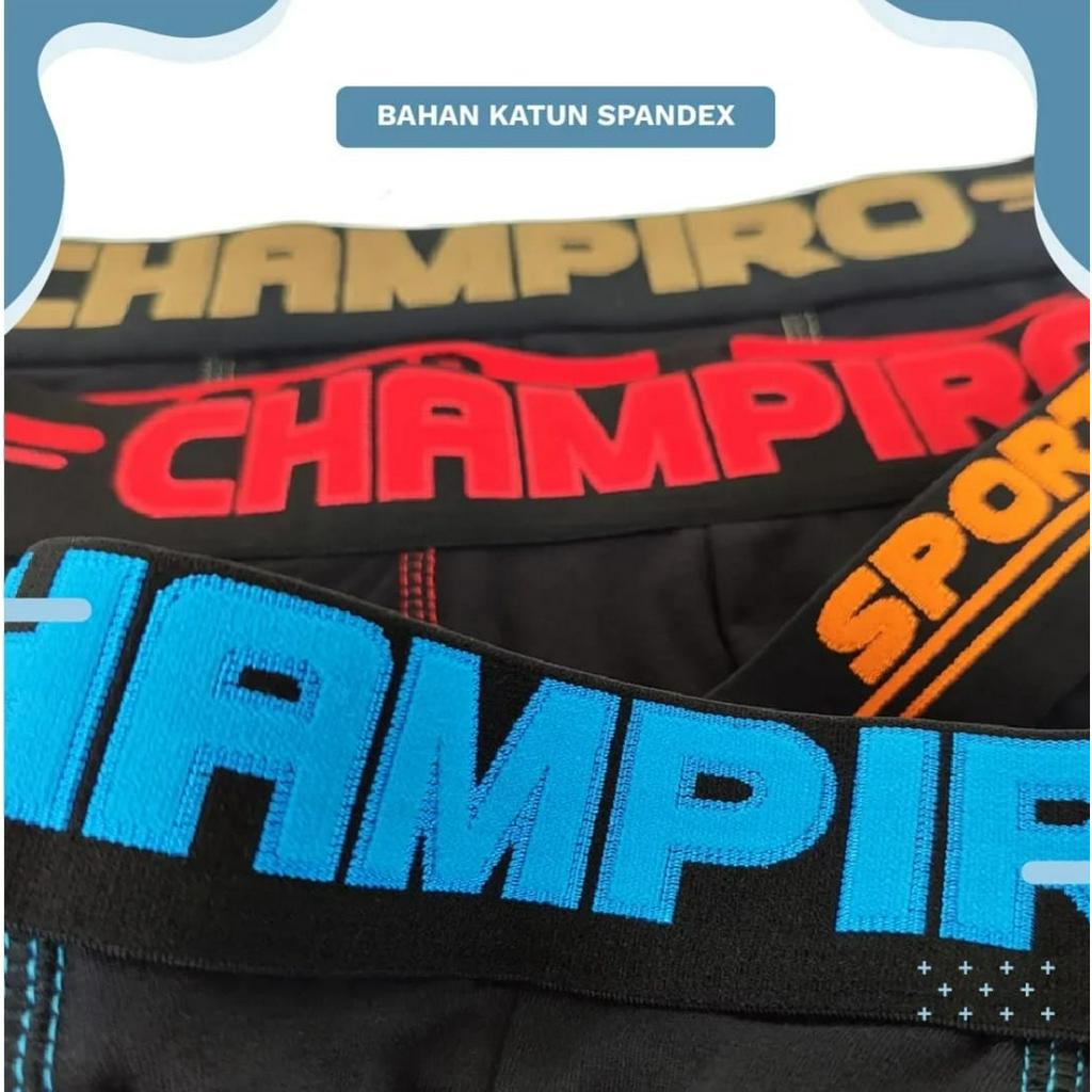 CHAMPIRO 0333 BLACK BOXER ISI 3 PCS CELANA DALAM PRIA KATUN