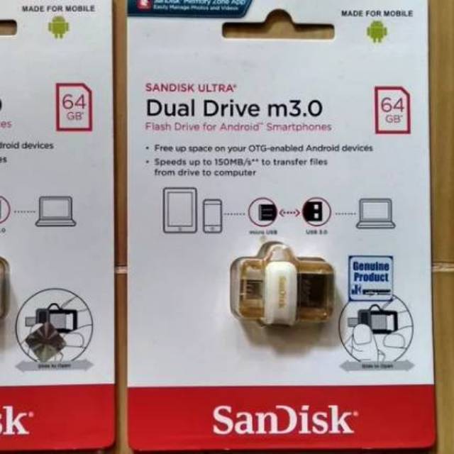 Sandisk Ultra 64GB Dual USB Drive m3.0 - OTG Flash drive NEW - GOLD EDITION