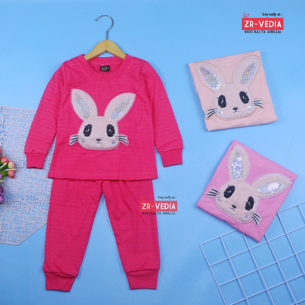 Set Bunny Kids uk bayi-10 Tahun / EXPORT PREMIUM Setelan Karakter Anak Perempuan Piyama Baju Tidur