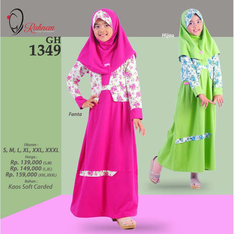 BAJU  MUSLM ANAK PEREMPUAN / GH - 1349 / FASHION MUSLIM