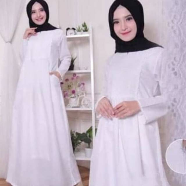 GAMIS PUTIH / GAMIS PUTIH UMROH / BAJU GAMIS UMROH / GAMIS