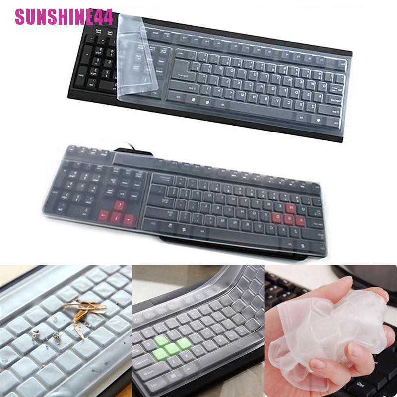 (SUN44) 1pc Skin Silikon Pelindung Keyboard Komputer Desktop Universal