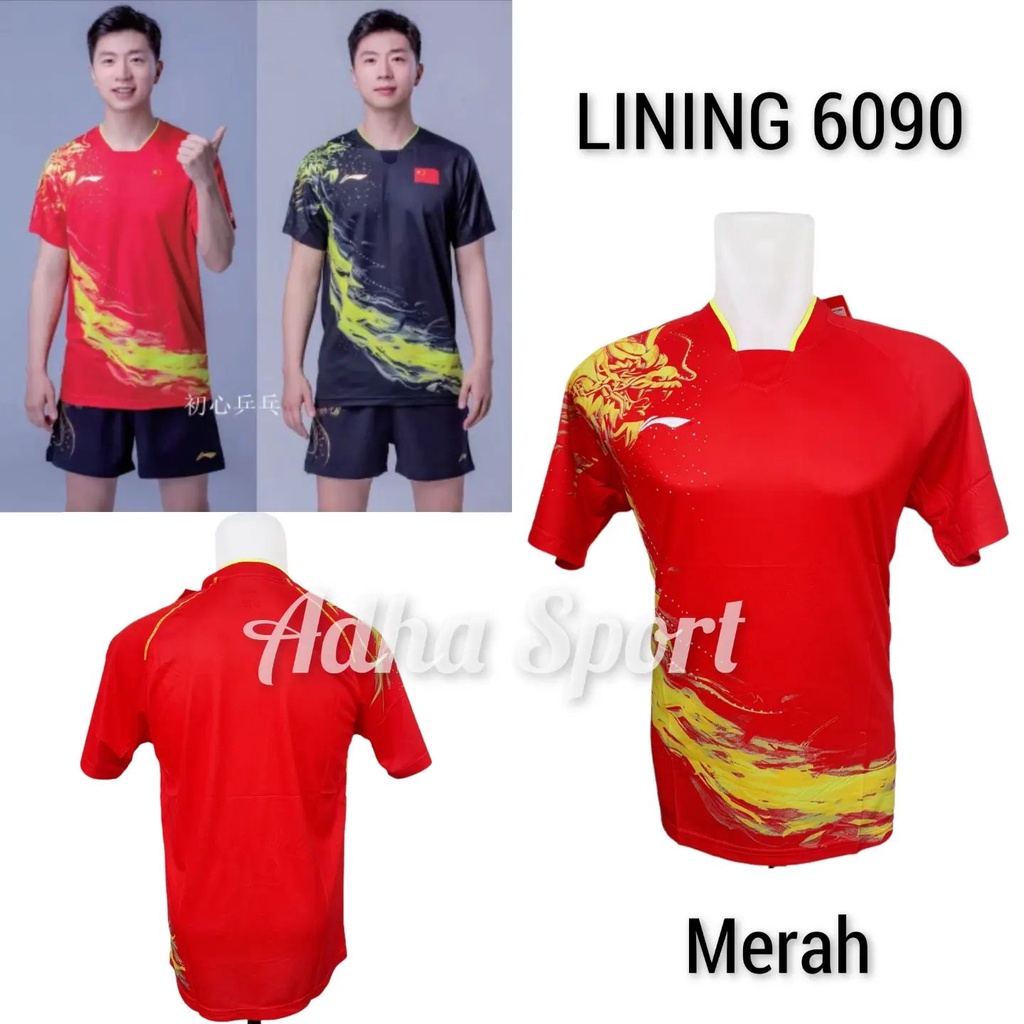 Kaos Badminton L 6090 / L6090 Merah Bulutangkis Adha Sport Surabaya