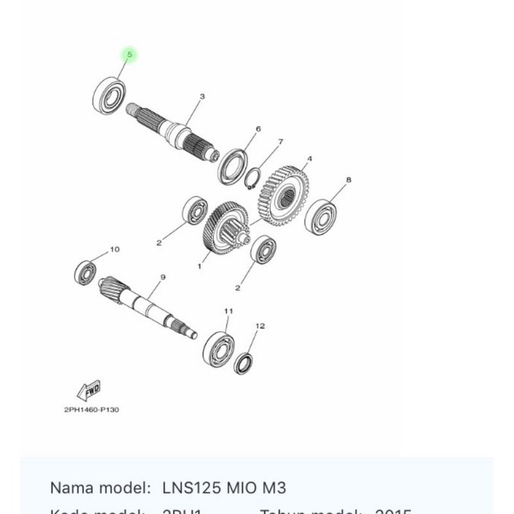 BEARING LAHER AS RODA BELAKANG 62/22 MIO M3 MIO Z SOUL GT 125 MIO FINO ASLI ORI YAMAHA 93306 272YA